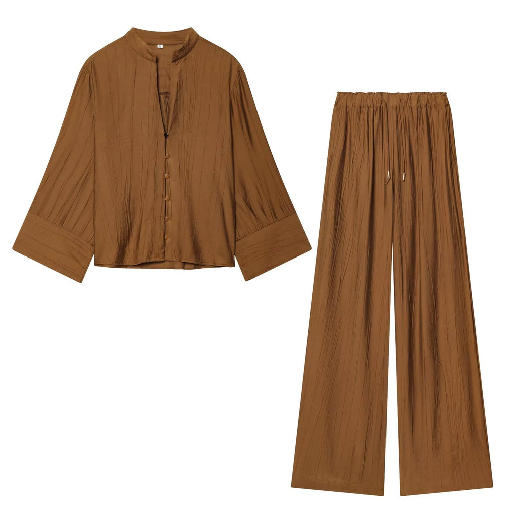 Women's autumn loose V-neck long-sleeved shirt
