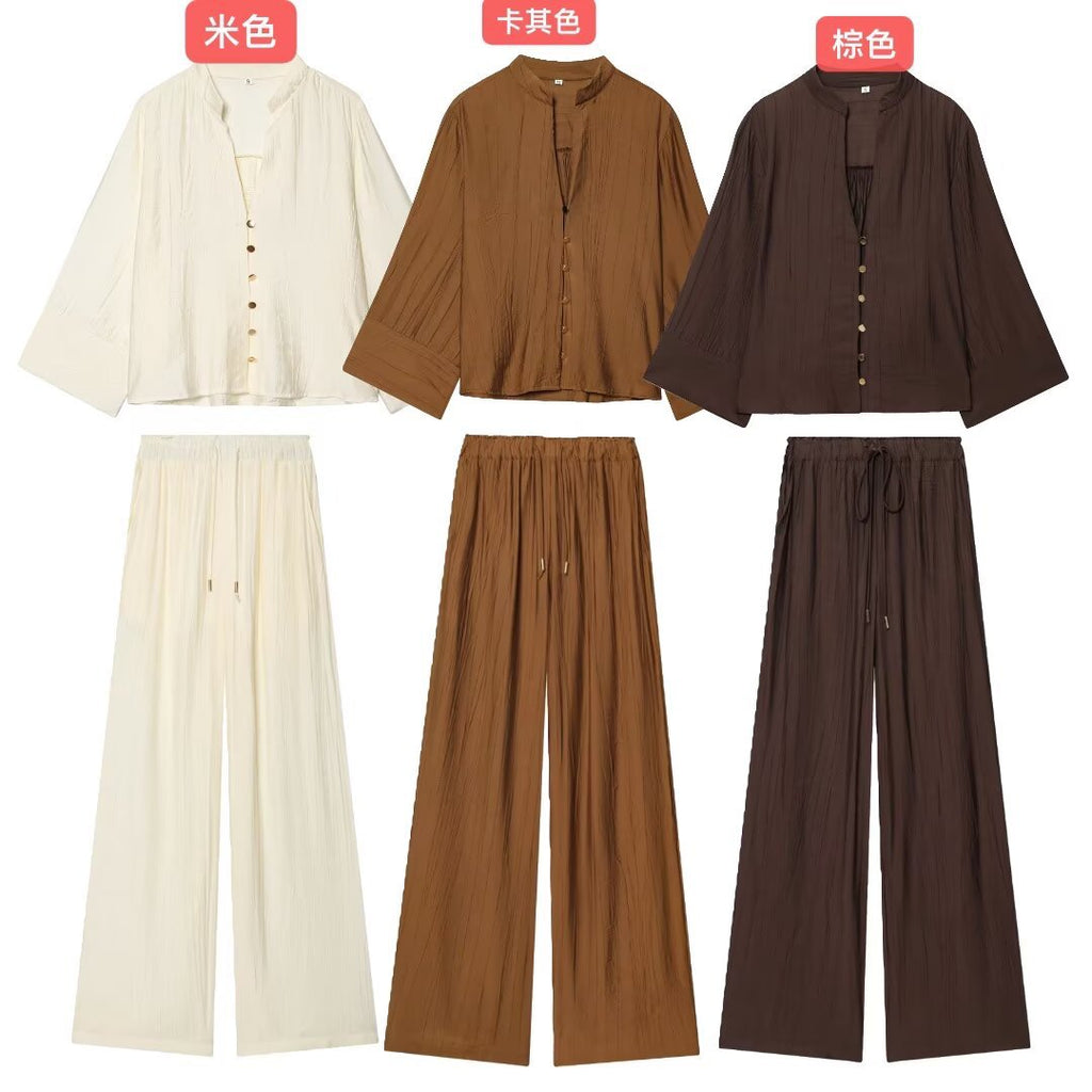 Women's autumn loose V-neck long-sleeved shirt