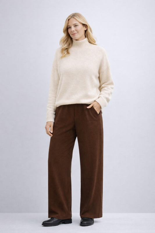 UMIA Mock Neck Knit Sweater – Relaxed Cropped Fit